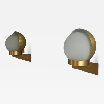 Jean Perzel Pair of Fine French Art Deco Bronze and Glass Sconces Reading Lamps by Perzel