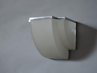 Jean Perzel Pair of Fine French Art Deco Frosted Glass and Chrome Sconces by Perzel