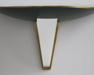 Jean Perzel Pair of Fine French Art Deco Glass and Green Patinated Bronze Sconces by Perzel