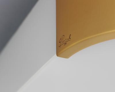 Jean Perzel Pair of French Art Deco Glass and Brass Ceiling or Wall Lights by Jean Perzel