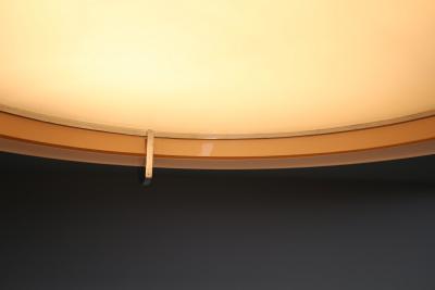 Jean Perzel Pair of Rare Fine French Art Deco Pink and White Glass Flush Mounts by Perzel