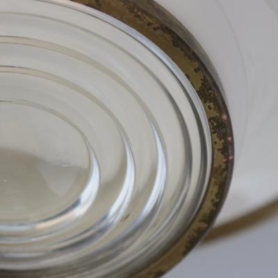 Jean Perzel Rare Fine French Art Deco Glass and Brass Flush Mount by Jean Perzel