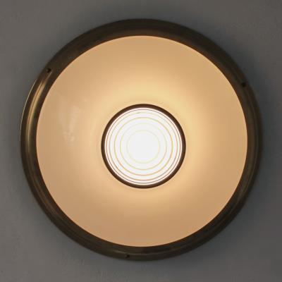 Jean Perzel Rare Fine French Art Deco Glass and Brass Flush Mount by Jean Perzel