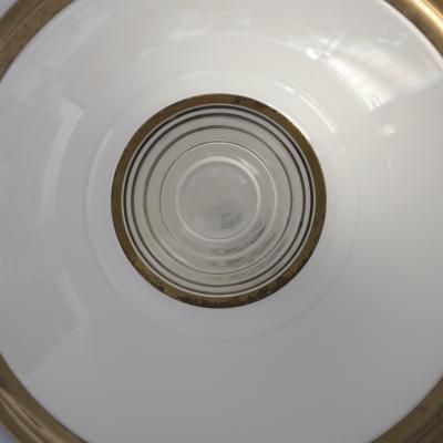 Jean Perzel Rare Fine French Art Deco Glass and Brass Flush Mount by Jean Perzel