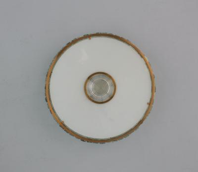 Jean Perzel Rare French 1970s Brass and Glass Queens Necklace Flush Mount by Perzel