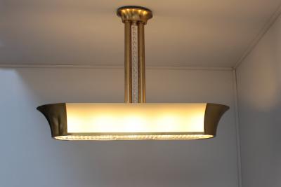 Jean Perzel Rare Large French Art Deco Chandelier by Jean Perzel