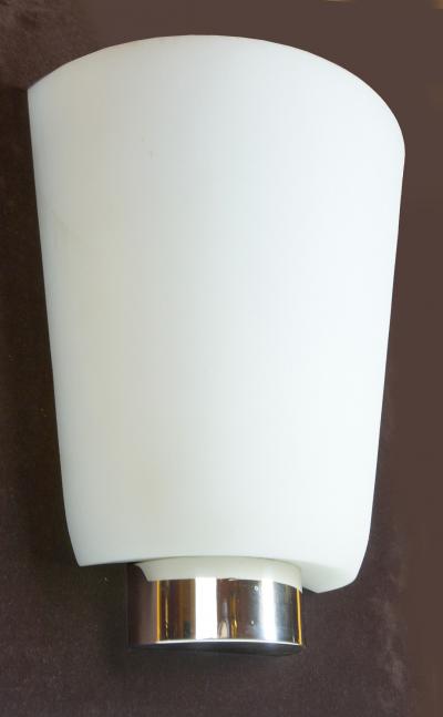 Jean Perzel Rare Pair of Perzel Opaline Glass Sconces 1950s