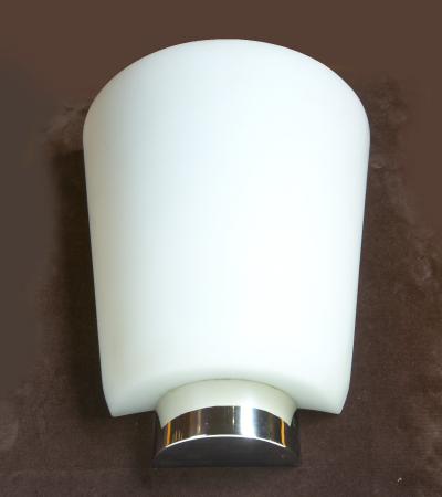 Jean Perzel Rare Pair of Perzel Opaline Glass Sconces 1950s