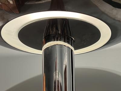 Jean Perzel SIGNED ART DECO CHROME AND FROSTED GLASS TORCHIERE BY JEAN PERZEL