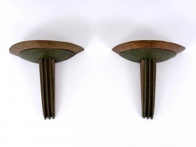 Jean Perzel Set of Two Rare Monumental Art Deco Sconces or Wall Lights France 1920s