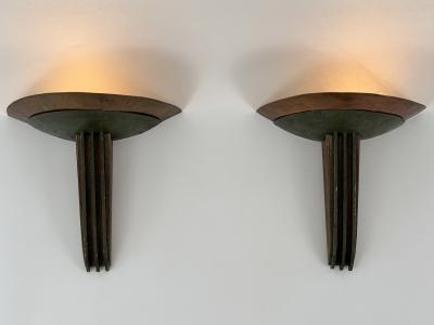 Jean Perzel Set of Two Rare Monumental Art Deco Sconces or Wall Lights France 1920s
