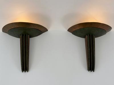 Jean Perzel Set of Two Rare Monumental Art Deco Sconces or Wall Lights France 1920s