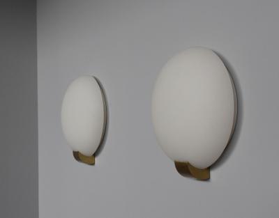 Jean Perzel Seven Fine French Art Deco Brass and Glass Sconces by Jean Perzel