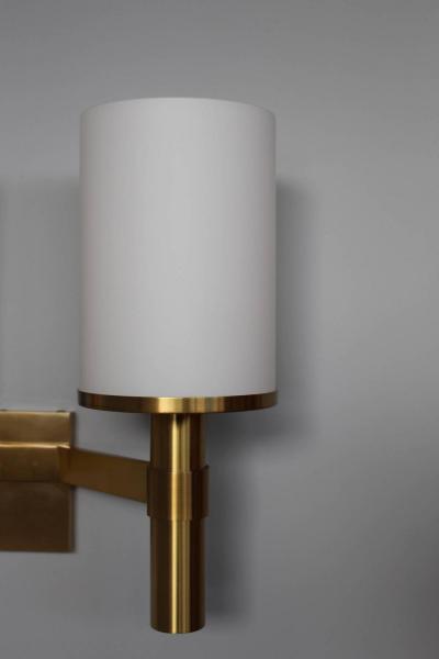 Jean Perzel Three Fine French Art Deco Bronze and Glass Sconces by Jean Perzel