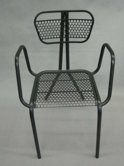 Jean Prouv Eight French Mid Century Modern Steel Dining Chairs in the Manner of Jean Prouve