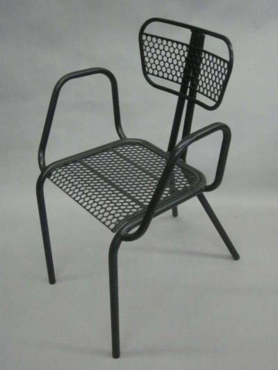 Jean Prouv Eight French Mid Century Modern Steel Dining Chairs in the Manner of Jean Prouve