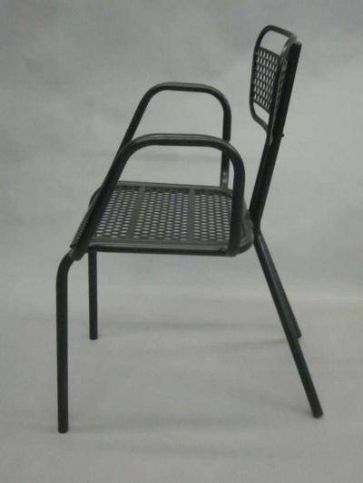 Jean Prouv Eight French Mid Century Modern Steel Dining Chairs in the Manner of Jean Prouve