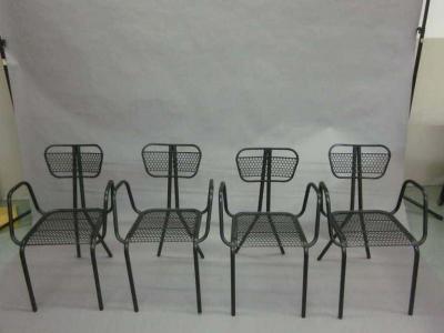 Jean Prouv Eight French Mid Century Modern Steel Dining Chairs in the Manner of Jean Prouve
