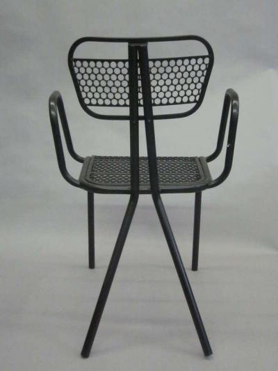 Jean Prouv Eight French Mid Century Modern Steel Dining Chairs in the Manner of Jean Prouve