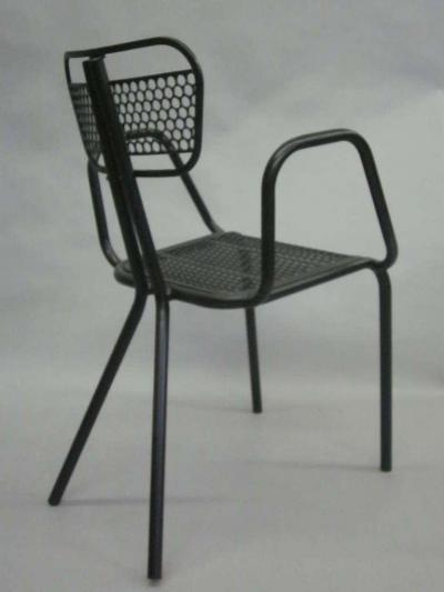 Jean Prouv Eight French Mid Century Modern Steel Dining Chairs in the Manner of Jean Prouve