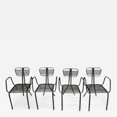 Jean Prouv Eight French Mid Century Modern Steel Dining Chairs in the Manner of Jean Prouve