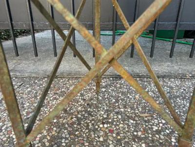 Jean Prouv French Modern Iron And Travertine Table Inspired By Gilbert Poillerat