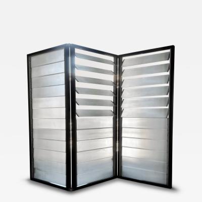 Jean Prouv French Modernist Louvred Glass Screen circa 1950