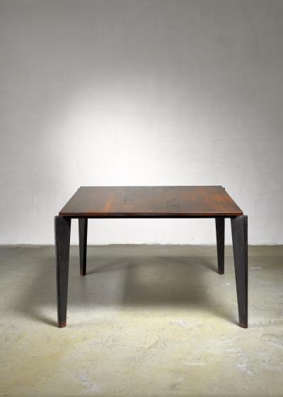 Jean Prouv Jean Prouve metal Flavigny dining table with oak top France 1940s