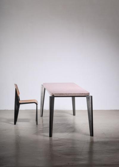 Jean Prouv Jean Prouve model 504 or Flavigny dining table with granito top