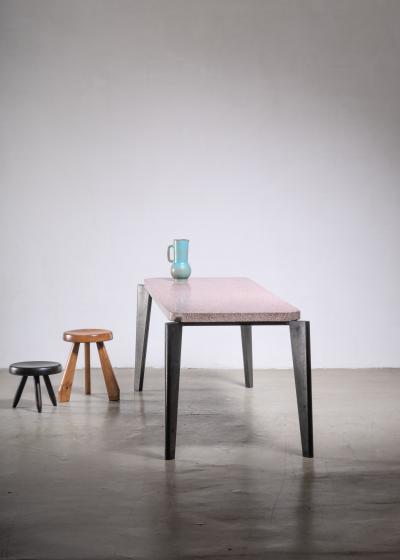 Jean Prouv Jean Prouve model 504 or Flavigny dining table with granito top