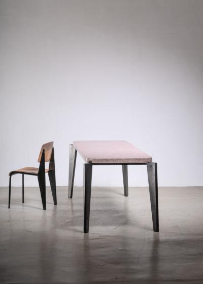 Jean Prouv Jean Prouve model 504 or Flavigny dining table with granito top
