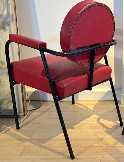 Jean Prouv Jean prouve in the style awesome genuine pair of fifties iron and vynil chairs