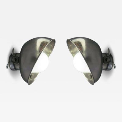 Jean Prouv Pair French Mid Century Marine Industrial Flush Mounts or Sconces Jean Prouve