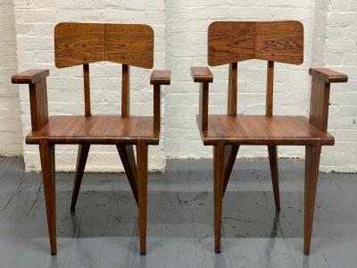 Jean Prouv Pair of French Armchairs in the Manner of Jean Prouve