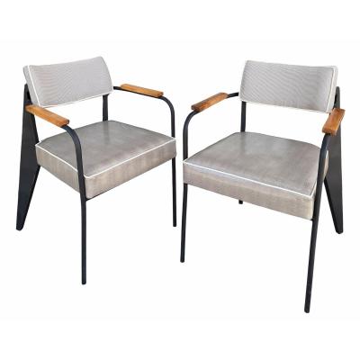 Jean Prouv Pair of Vintage Art Deco Jean Prouv Attr Direction Armchairs 1 of 2