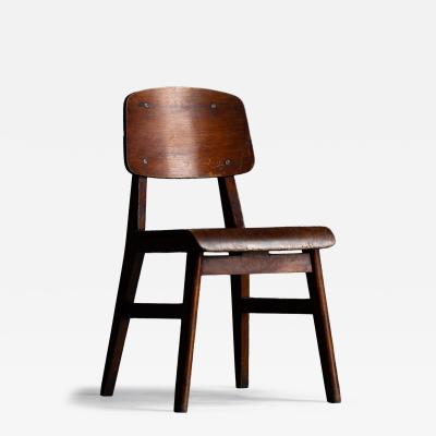Jean Prouv Rare Chair Tout Bois Attributed to Jean Prouv France 1941