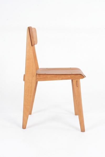 Jean Prouv Rare Pair of Chaise Standard Tout Bois France circa 1950