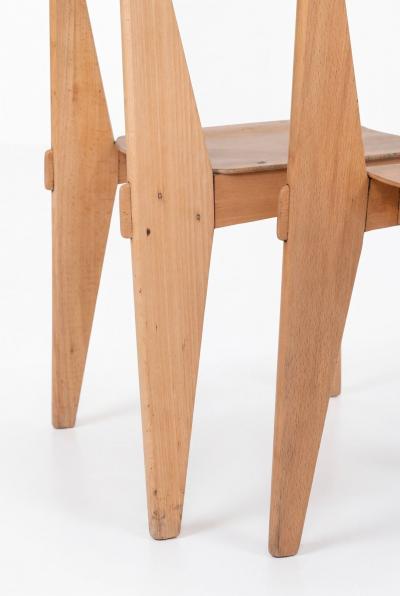 Jean Prouv Rare Pair of Chaise Standard Tout Bois France circa 1950