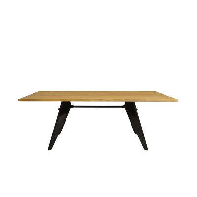 Jean Prouv Vitra Em Table in Solid Natural Oak and Deep Black by Jean Prouv 