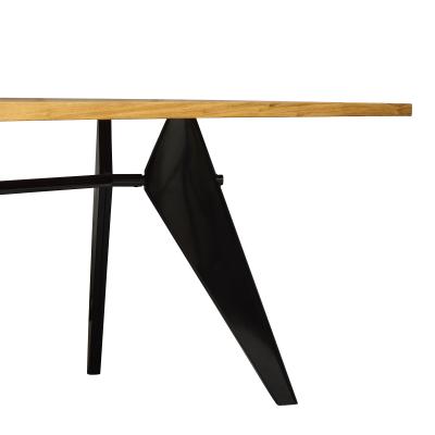 Jean Prouv Vitra Em Table in Solid Natural Oak and Deep Black by Jean Prouv 