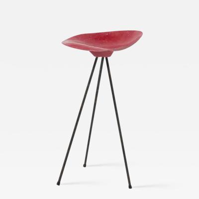 Jean Ren Picard Jean Raymond Picard Red Stool in French Resin