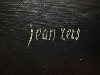 Jean Rets Mid century Abstract Op Art Painting Signed Jean Rets Framed