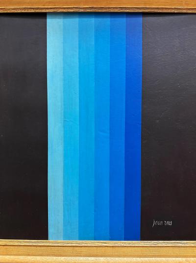 Jean Rets Mid century Abstract Op Art Painting Signed Jean Rets Framed