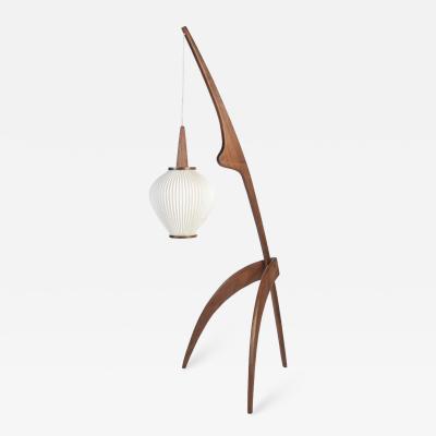 Jean Rispal Praying Mantis Floor Lamp In Walnut France Designed Circa 1950 Jean Rispal Praying, Praying Mantis Floor Lamp