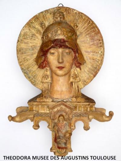 Jean Rivi re Theodora Florentine medallion in plaster cast by Jean Rivi re France 1891