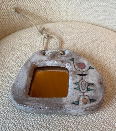 Jean Rivier Ceramic Mirror Vallauris France 1960s