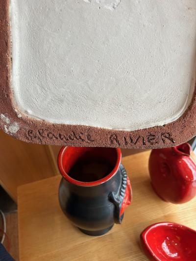 Jean Rivier Ceramic mirror by Jean et Claudie Rivier France 1960s