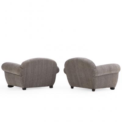 Jean Roy re A Large Pair of Art Deco Upholstered Club Chairs C 1935 