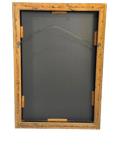 Jean Roy re BLACK SILVER BALL FRAMED RECTANGULAR MIRROR IN THE MANNER OF JEAN ROYERE