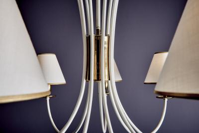 Jean Roy re Elegant Nine Arm Chandelier in the Manner of Jean Roy re